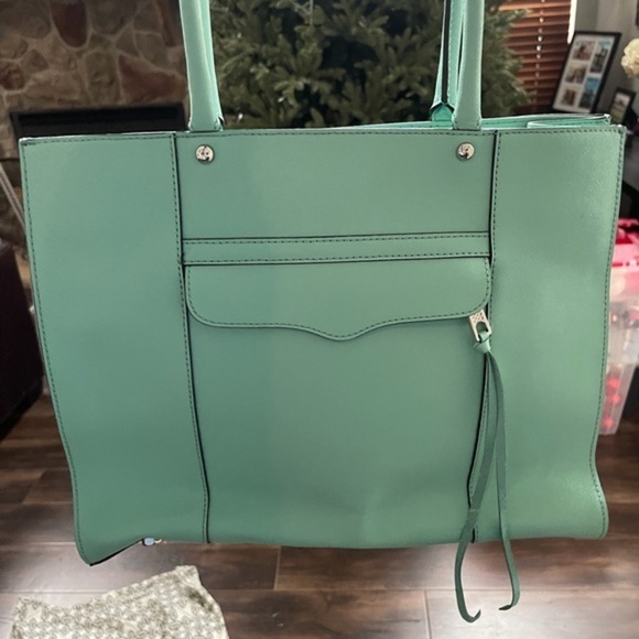 Rare Rebecca Minkoff Metallic Turquoise  MAB Tote - Picture 4 of 4